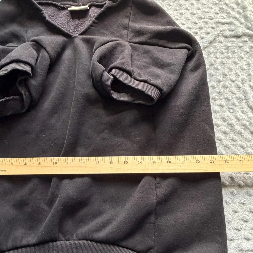 Comfrt Dog Hoodie Black Fleece Sweatshirt Leash Hole Pet Sweater 7XL